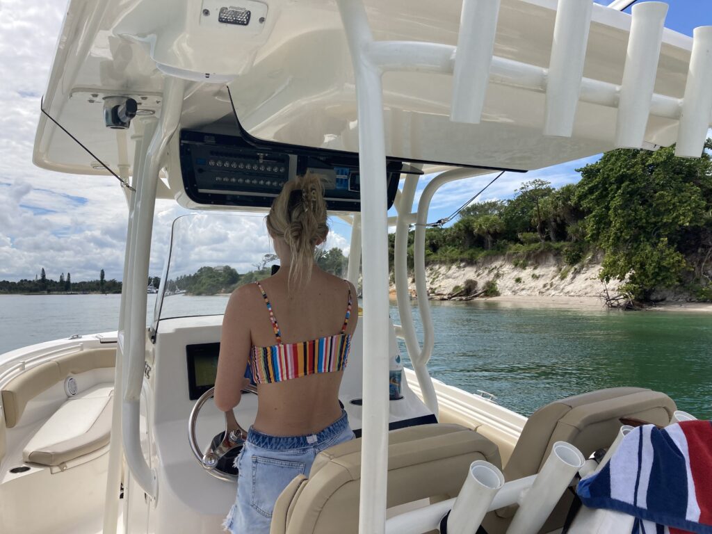 Summer Boating with a shady boat