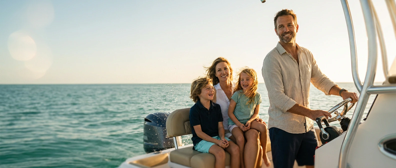 Family cruising on a premium boat