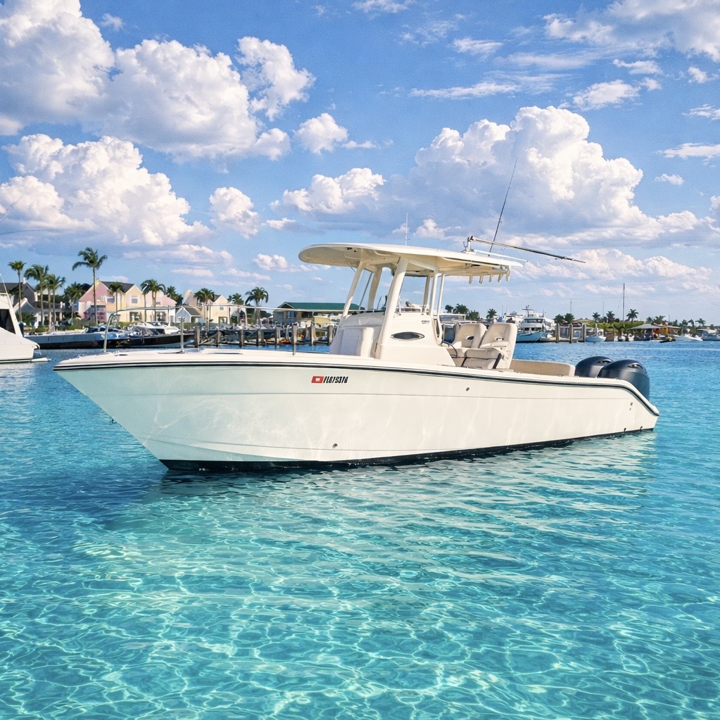 A family enjoying a day on the water in South Florida with a boat club